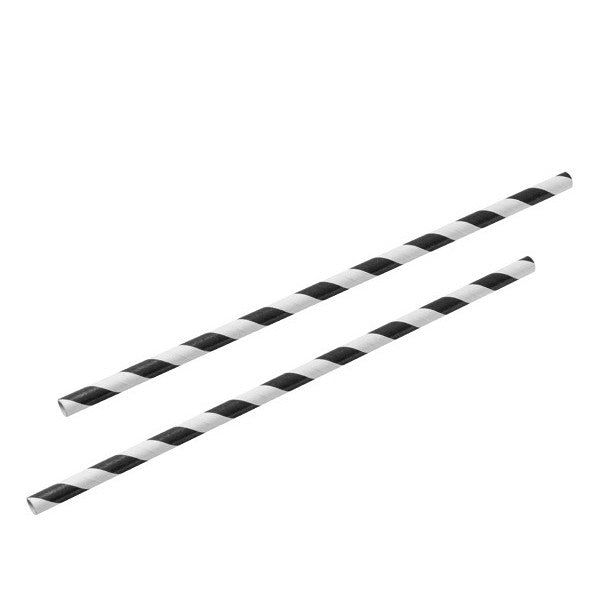 50 Pack Black White Drinking Straws Biodegradable Eco Paper Birthday Party Event Bistro Bar Cafe Take Away V382-BLACKSTRAW50