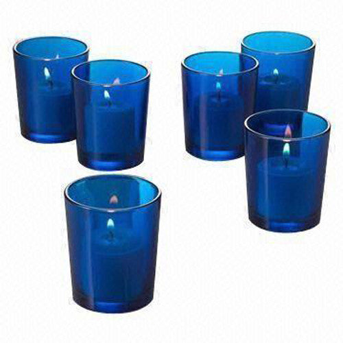 20 Pack Blue Glass Votive Tealight Candle Holders House Party Centerpiece Xmas Wedding Decor Glass V382-BLUCHX20