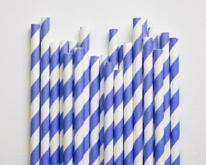 200 Pack Blue White Drinking Straws Biodegradable Eco Paper Birthday Party Event Bistro Bar Cafe Take Away V382-BLUESTRAW200