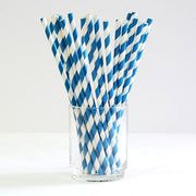 200 Pack Blue White Drinking Straws Biodegradable Eco Paper Birthday Party Event Bistro Bar Cafe Take Away V382-BLUESTRAW200