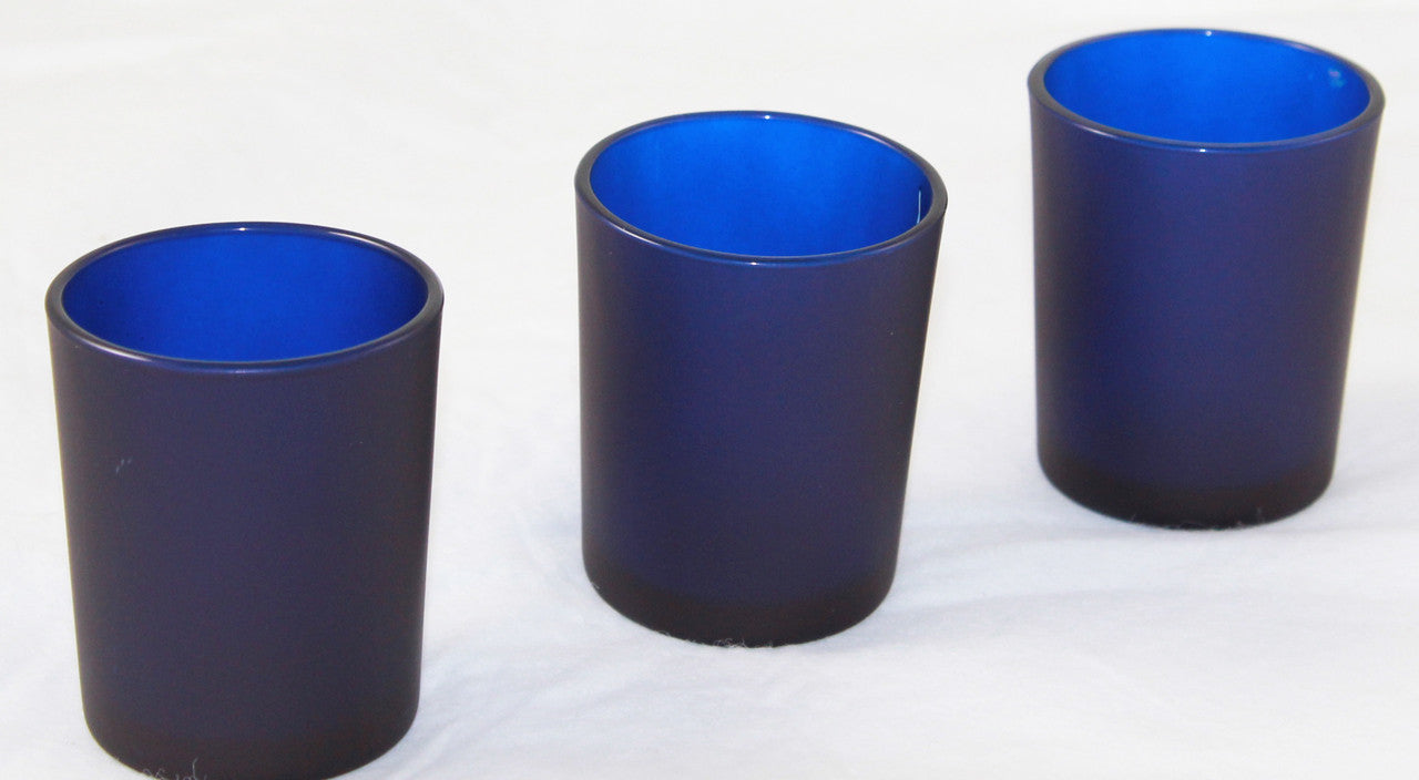 20 Pack Blue Frosted Glass Votive Tealight Candle Holders House Party Centerpiece Xmas Wedding Decor Glass V382-BLUFHX20
