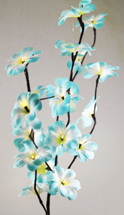 1 Set of 50cm H 20 LED Blue Frangipani Tree Branch Stem Fairy Light Wedding Event Party Function Table Vase V382-BLUFRANGISTEMBATT