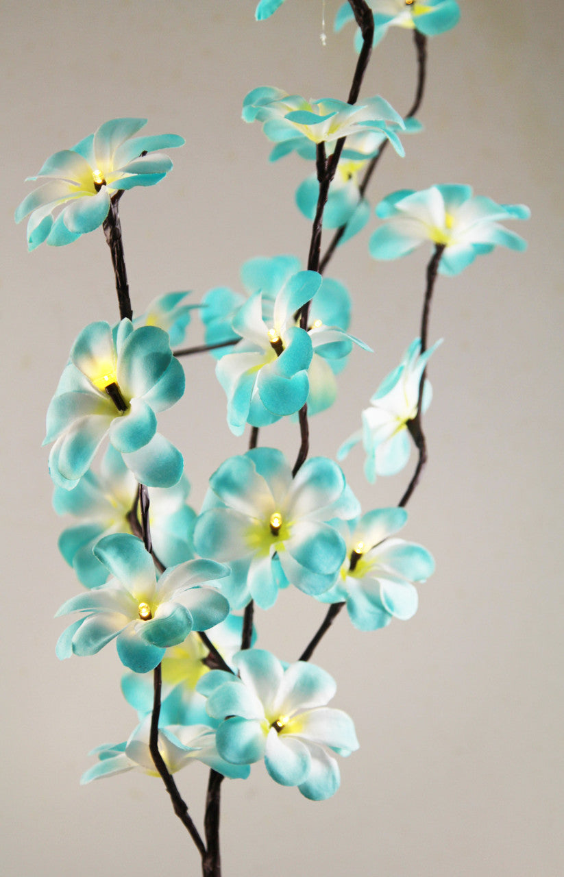 1 Set of 50cm H 20 LED Blue Frangipani Tree Branch Stem Fairy Light Wedding Event Party Function Table Vase V382-BLUFRANGISTEMBATT