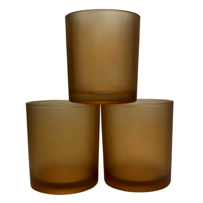 10 Pack Brown Frosted Glass Votive Tealight Candle Holders House Party Centerpiece Xmas Wedding Decor Glass V382-BROWNFHX10