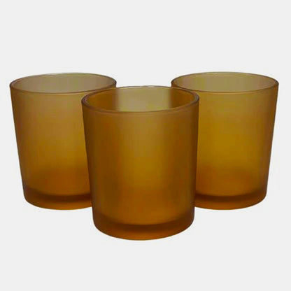 10 Pack Brown Frosted Glass Votive Tealight Candle Holders House Party Centerpiece Xmas Wedding Decor Glass V382-BROWNFHX10