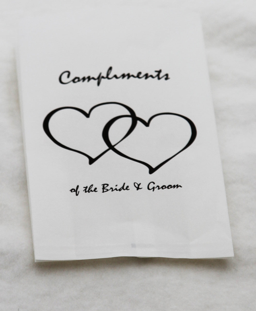 100 Pack Wedding Cake Bags Greaseproof Wax Paper Slice Take Home Favour Heart n Message V382-CAKEBAG100BBG