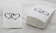 100 Pack Wedding Cake Bags Greaseproof Wax Paper Slice Take Home Favour Large Heart V382-CAKEBAG100BLKHRT