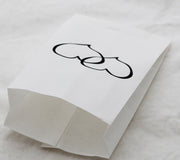 100 Pack Wedding Cake Bags Greaseproof Wax Paper Slice Take Home Favour Large Heart V382-CAKEBAG100BLKHRT