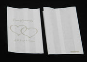 100 Pack Wedding Cake Bags Greaseproof Wax Paper Slice Take Home Favour Silver Heart n Message V382-CAKEBAG100SBG