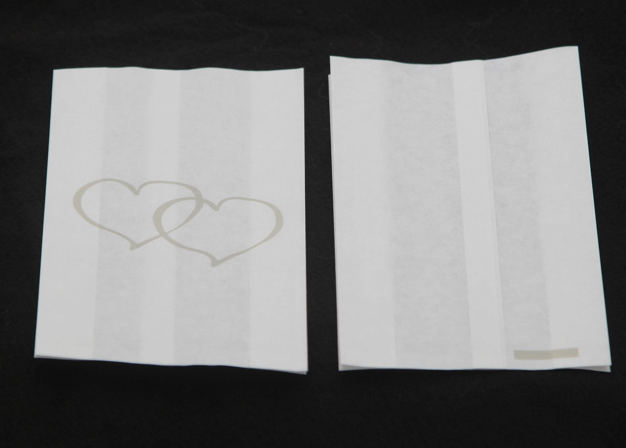100 Pack Wedding Cake Bags Greaseproof Wax Paper Slice Take Home Favour Large Silver Heart V382-CAKEBAG100SILHRT