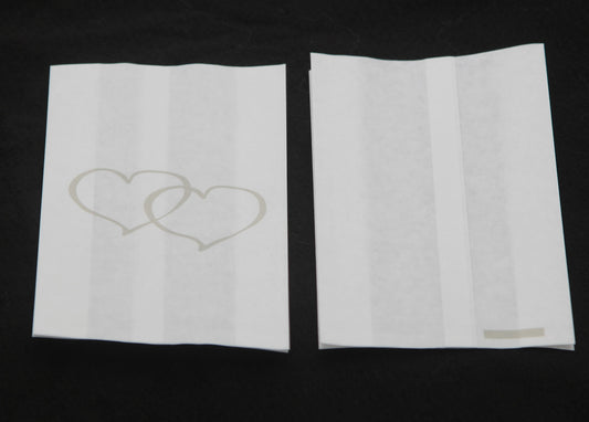 100 Pack Wedding Cake Bags Greaseproof Wax Paper Slice Take Home Favour Large Silver Heart V382-CAKEBAG100SILHRT