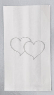 100 Pack Wedding Cake Bags Greaseproof Wax Paper Slice Take Home Favour Large Silver Heart V382-CAKEBAG100SILHRT
