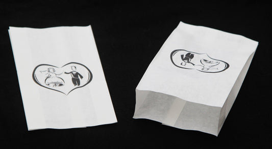 100 Pack Wedding Cake Bags Greaseproof Wax Paper Slice Take Home Favour Bride Groom in Heart V382-CAKEBAG100WALTZ