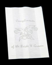 150 Pack Wedding Cake Bags Greaseproof Wax Paper Slice Take Home Favour Silver Doves V382-CAKEBAG150DOVES