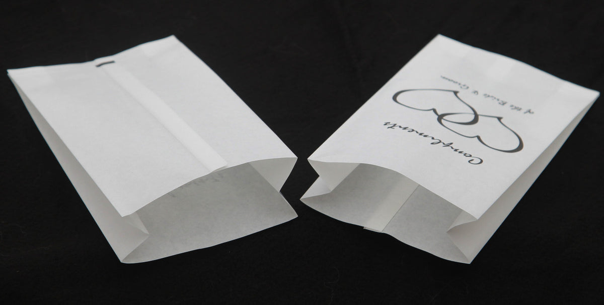 200 Pack Wedding Cake Bags Greaseproof Wax Paper Slice Take Home Favour Heart n Message V382-CAKEBAG200BBG