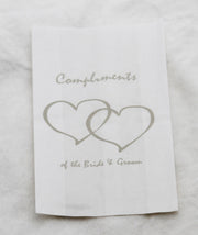 200 Pack Wedding Cake Bags Greaseproof Wax Paper Slice Take Home Favour Silver Heart n Message V382-CAKEBAG200SBG