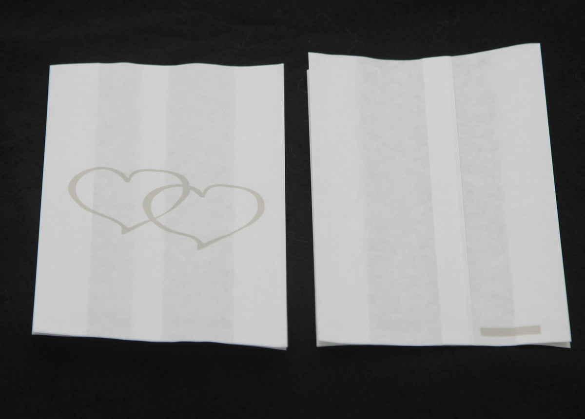 200 Pack Wedding Cake Bags Greaseproof Wax Paper Slice Take Home Favour Large Silver Heart V382-CAKEBAG200SILHRT