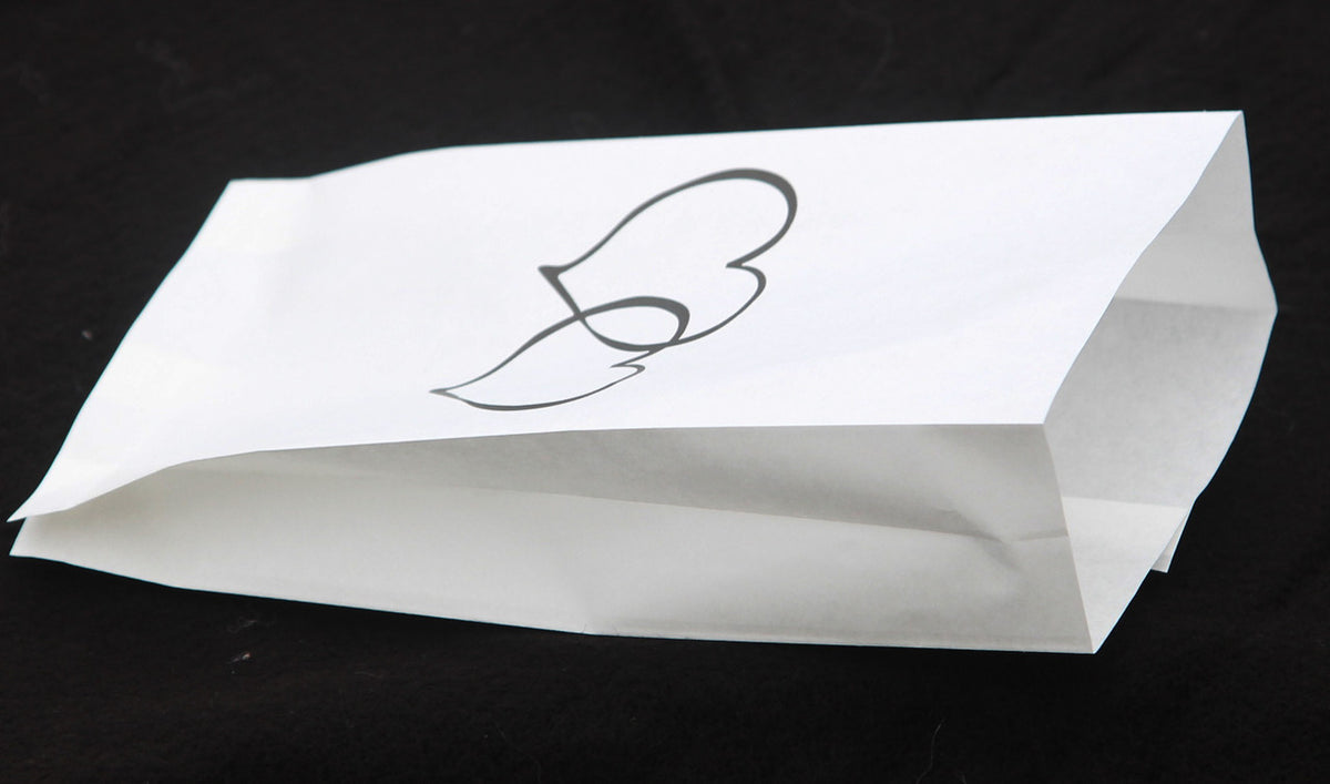 50 Pack Wedding Cake Bags Greaseproof Wax Paper Slice Take Home Favour Large Heart V382-CAKEBAG50BLKHRT