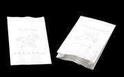50 Pack Wedding Cake Bags Greaseproof Wax Paper Slice Take Home Favour Silver Doves V382-CAKEBAG50DOVES
