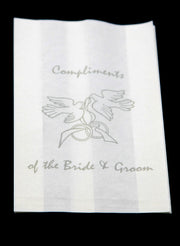 50 Pack Wedding Cake Bags Greaseproof Wax Paper Slice Take Home Favour Silver Doves V382-CAKEBAG50DOVES