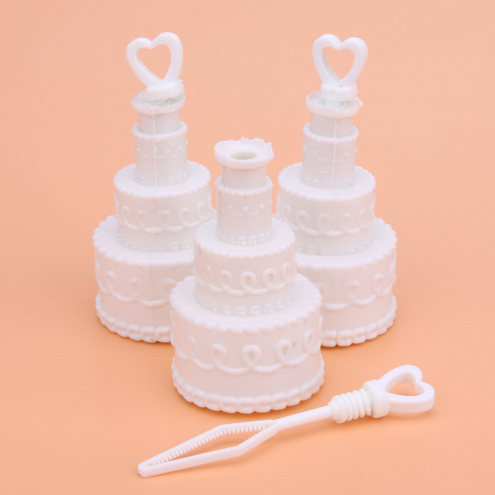 100 Pack Wedding Cake Blow Bubble Bottles White Plastic 6cm High Bomboniere Favour Guest Gift V382-CAKEBUBBLESX100