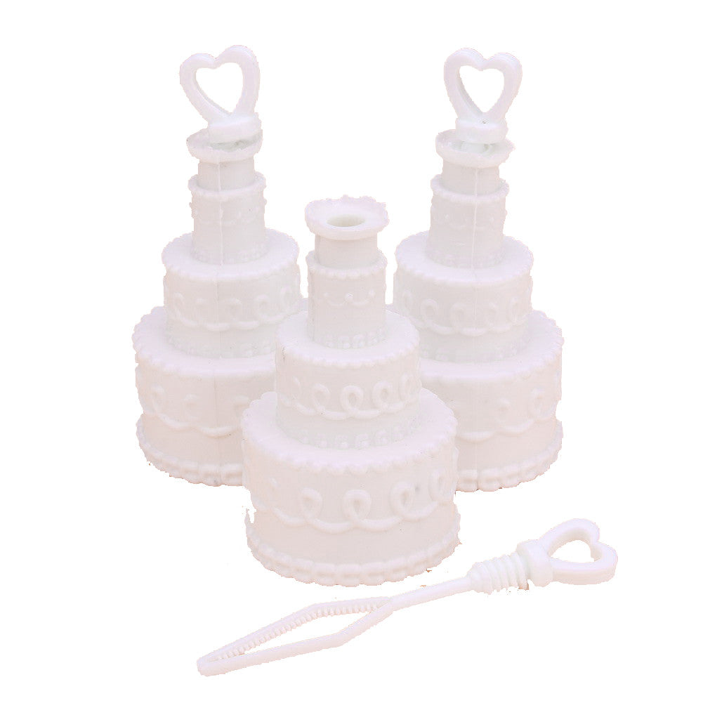 100 Pack Mini Wedding Cake Bubble Bottles send off wedding favors custom party favors V382-CAKEBUBBLEX100