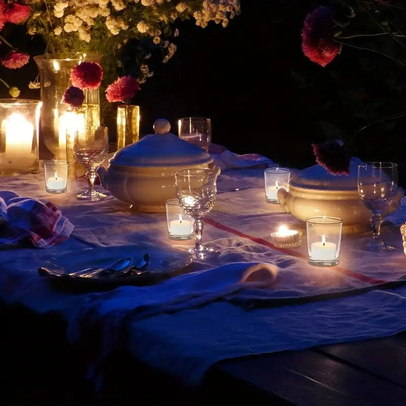 20 Pack Tealight Glass Votive Candle Holders Bulk Set Festival Decor Wedding Propose Parties Holiday and Home V382-CHX20