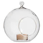 4 x Hanging Clear Glass Ball Tealight Candle Holder - 10cm Diameter / High - Wedding Globe Decoration V382-CLRBALL10CMX4