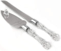 Cutting Cake Knife and Silver Blade Cake Server Set Wedding Anniversary Engagement Birthday Party Gift Boxed V382-CLRSERVERSET