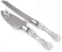 Cutting Cake Knife and Silver Blade Cake Server Set Wedding Anniversary Engagement Birthday Party Gift Boxed V382-CLRSERVERSET
