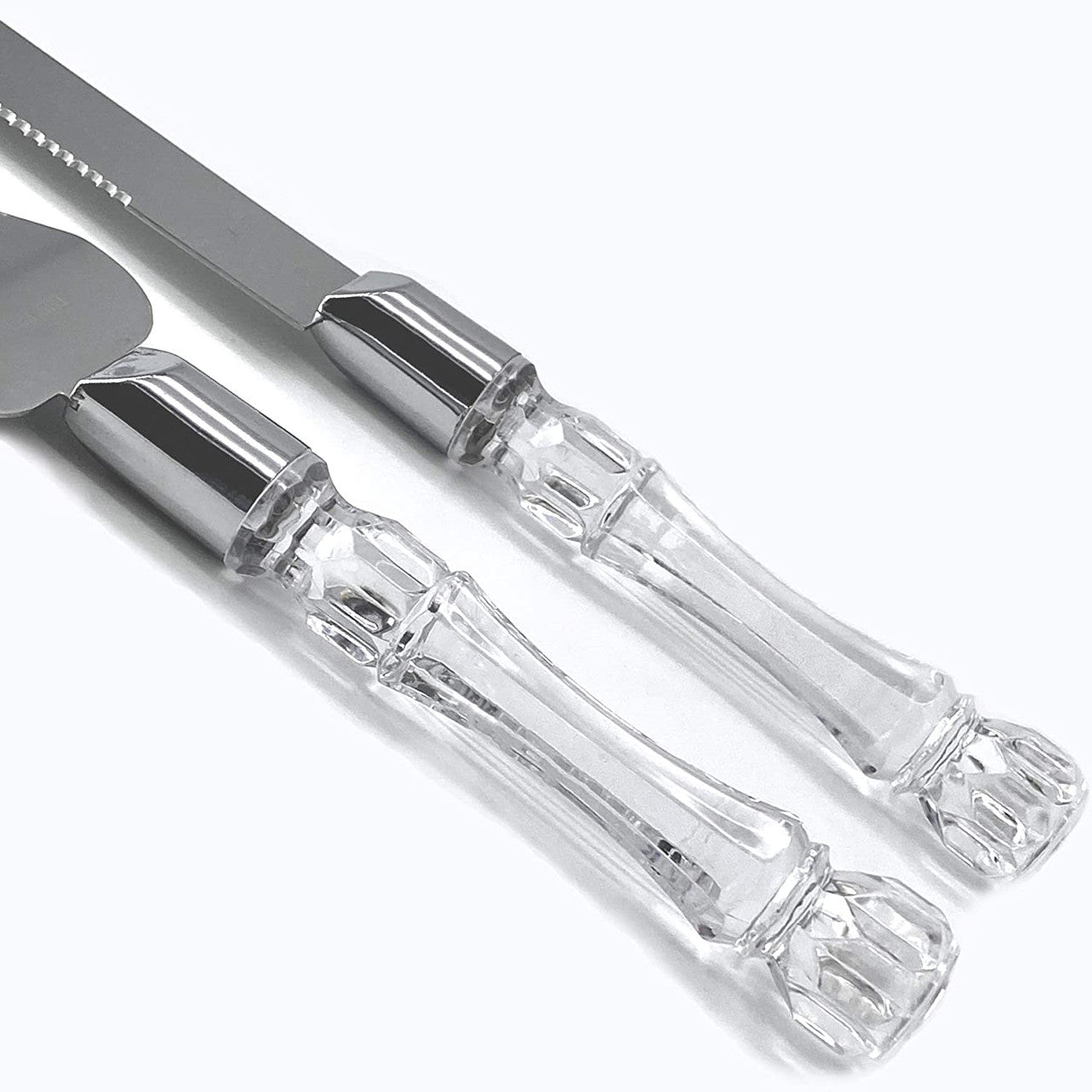 Cutting Cake Knife and Silver Blade Cake Server Set Wedding Anniversary Engagement Birthday Party Gift Boxed V382-CLRSERVERSET