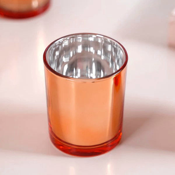 10 Pack Copper Votive Tealight Candle Holders Valentines Day Mercury Wedding Decor Glass Candlestick Party V382-COPPERS10