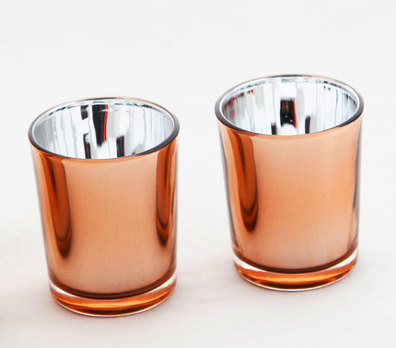 20 Pack Copper Votive Tealight Candle Holders Valentines Day Mercury Wedding Decor Glass Candlestick Party V382-COPPERS20