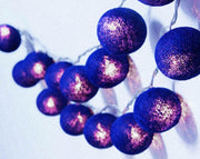 20 Ball Dark Blue 3m String Light Battery Box 5cm Cotton Ball Christmas Birthday Boy Special Occasion V382-DARKBLUEBALLBATT20