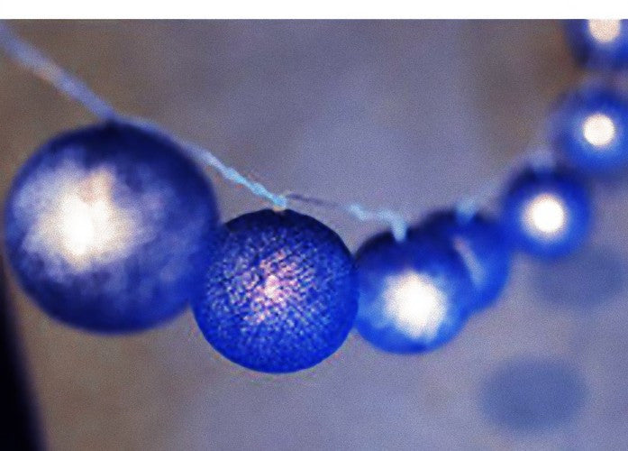 50 Ball Dark Blue LONG 5m String Light Battery Box 5cm Cotton Ball Christmas Birthday Boy Special Occasion V382-DARKBLUEBALLBATT50