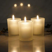 10 Pack Frosted White Glass Votive Candle Holders for Candle Making Kit Tealight Candles Cup Home Decoration V382-FHX10