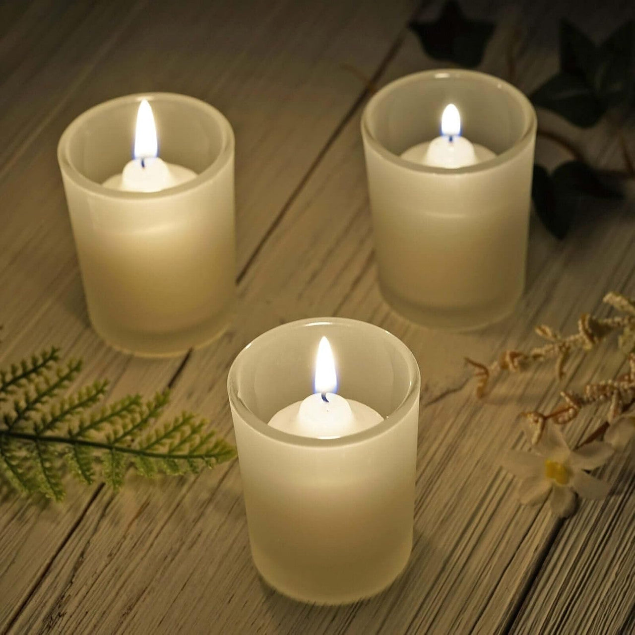 20 Pack Frosted White Glass Votive Candle Holders for Candle Making Kit Tealight Candles Cup Home Decoration V382-FHX20