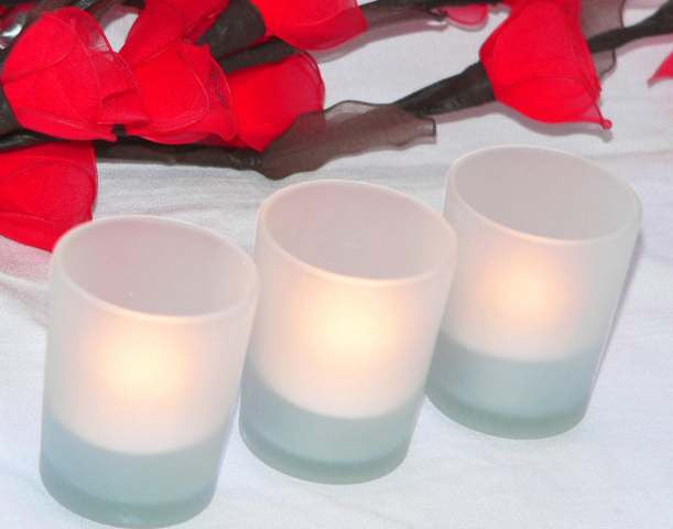 20 Pack Frosted White Glass Votive Candle Holders for Candle Making Kit Tealight Candles Cup Home Decoration V382-FHX20