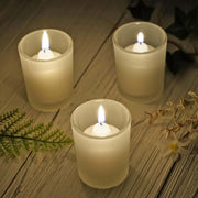 40 Pack Frosted White Glass Votive Candle Holders for Candle Making Kit Tealight Candles Cup Home Decoration V382-FHX40