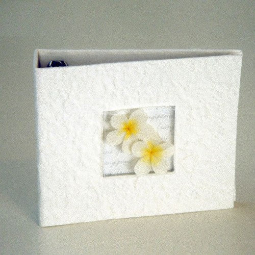 Frangipani DVD CD Disc Storage Album Cream Mulberry paper with Frangipani's - Holds 20 Discs V382-FRANGICDALBUM