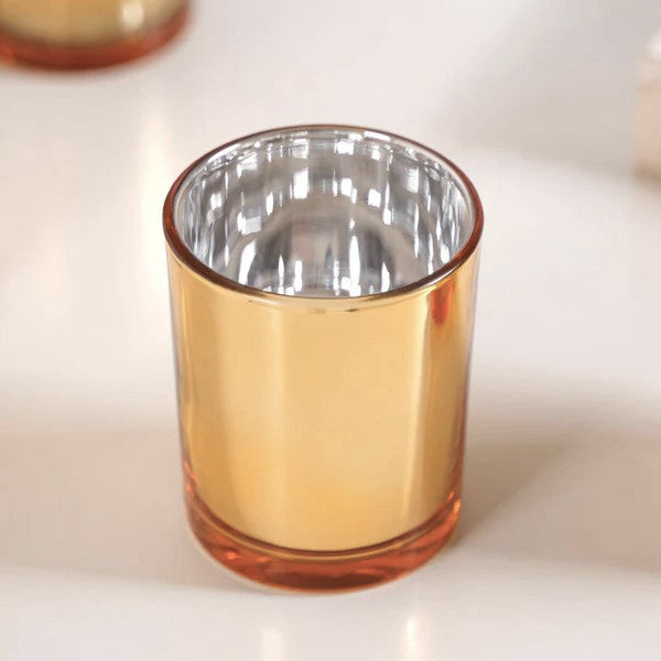 20 Pack Gold Votive Tealight Candle Holders Valentines Day Mercury Wedding Decor Glass Candlestick Party V382-GOLDS20