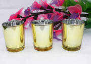 20 Pack Gold Votive Tealight Candle Holders Valentines Day Mercury Wedding Decor Glass Candlestick Party V382-GOLDS20