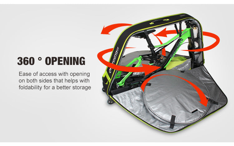 NOOYAH Bike GREY Travel Case Bike Bag Shell EVA Tough material MTB Mountain Bike Road Bike TT 700c Gravel V382-GREENBK007S