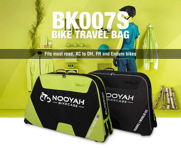 NOOYAH Bike GREY Travel Case Bike Bag Shell EVA Tough material MTB Mountain Bike Road Bike TT 700c Gravel V382-GREENBK007S