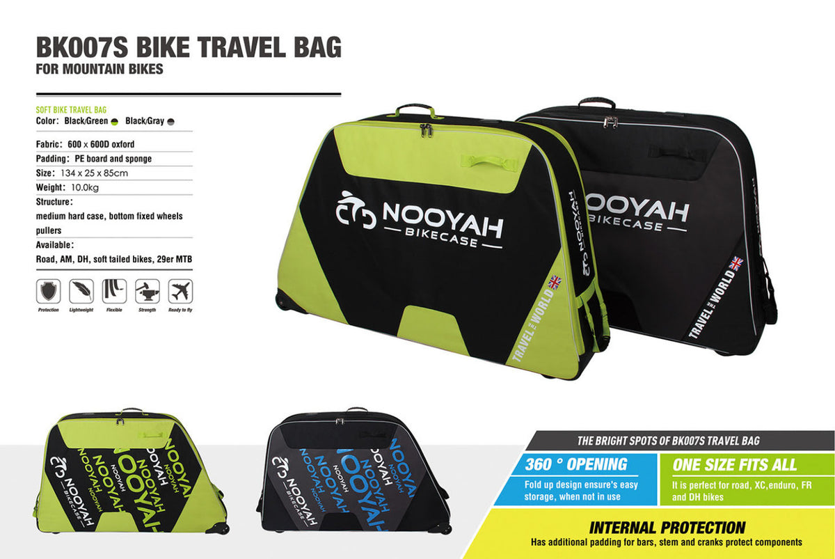 NOOYAH Bike GREY Travel Case Bike Bag Shell EVA Tough material MTB Mountain Bike Road Bike TT 700c Gravel V382-GREENBK007S