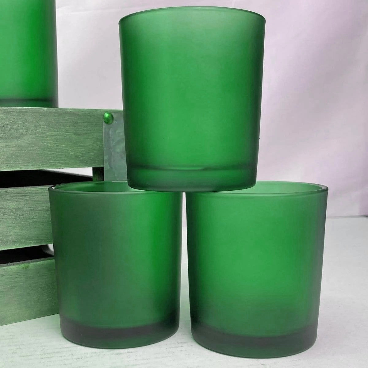 10 Pack Green Frosted Glass Votive Candle Holders Table Centreoieces Xmas Wedding Anniversary Event Recption V382-GREENFHX10