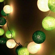 20 Ball Green 3m String Light Battery Box 5cm Cotton Ball Christmas Birthday Garden Special Occasion V382-GREENMIVBALLBATT20