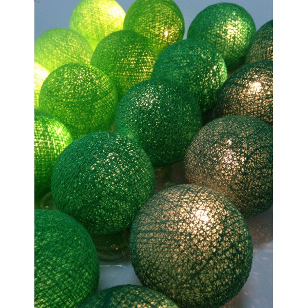 20 Ball Green 3m String Light Battery Box 5cm Cotton Ball Christmas Birthday Garden Special Occasion V382-GREENMIVBALLBATT20