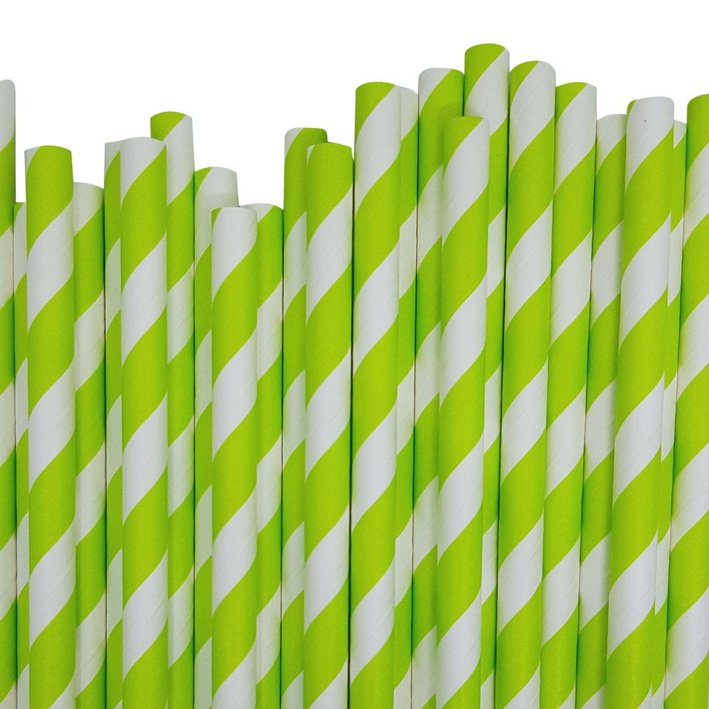 1000 Bulk Wholesale Pack Green White Drinking Straws Biodegradable Eco Paper Birthday Party Event Bistro Bar V382-GREENSTRAW1000