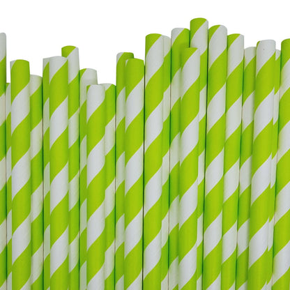 200 Pack Green White Drinking Straws Biodegradable Eco Paper Birthday Party Event Bistro Bar Cafe Take Away V382-GREENSTRAW200
